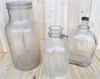 Large glass jars- 2 with no lid