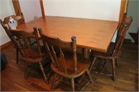 dining table and six chairs