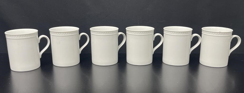 6 Staccato Crate & Barrel Porcelain Mugs, Japan