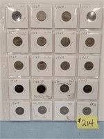 (20) Shield Nickels, 1867, 1868, 1869, 1872