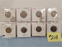 (8) Liberty Head Nickels 1900, 01, 02, 03, 04, 05,