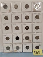(20) 1866, 1867 Shield Nickels