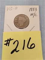 1883 Liberty Head Nickel with Cents - VG-8