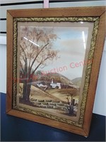 Watercolor, signed antique frame 20x24