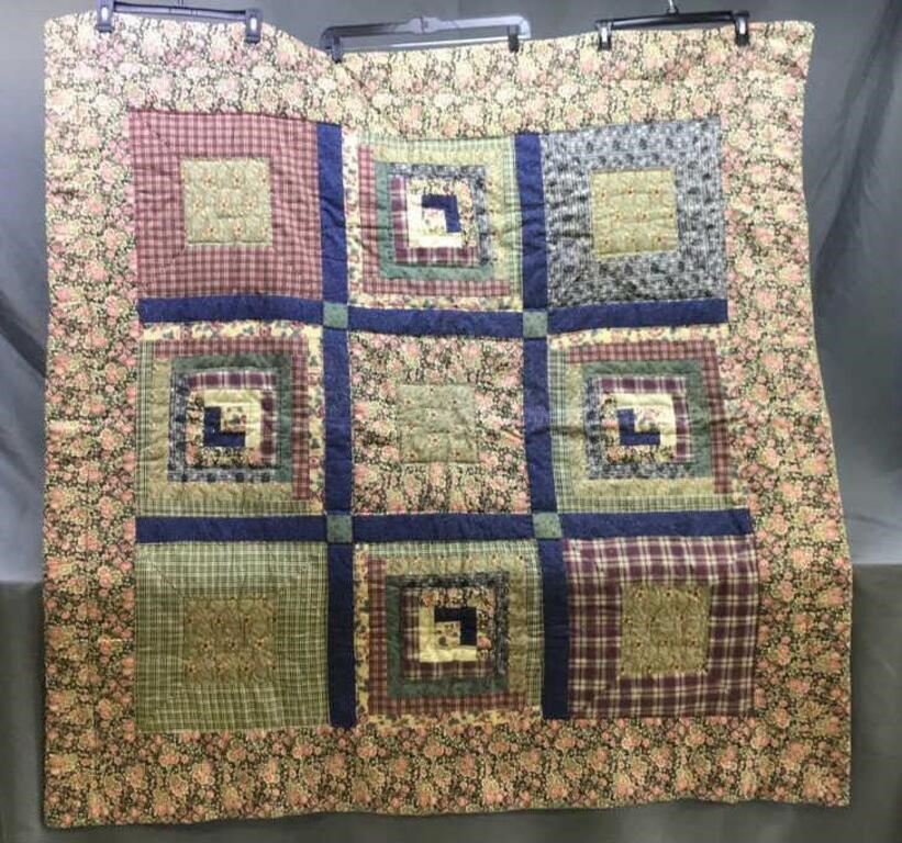 Hand Stitched Floral Quilt - No Stains