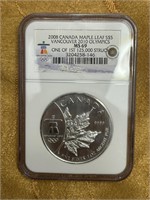 2008 CANADA MAPLE LEAF S$5 2010 OLYMPICS .999 SIL.