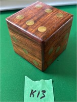 Wood dice box with wood dice