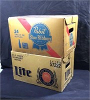Pabst Blue Ribbon and Miller Lite long neck