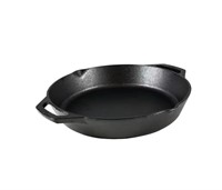 12 in. Cast Iron Skillet in Black with Dual