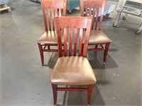 Bid X3 Wood Padded Chairs