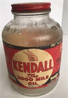 Kendall Motor Oil 1 Quart Jar, Paper Label