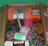 Large box of yarn and needles