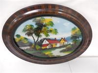 Oval Reverse Painted Picture