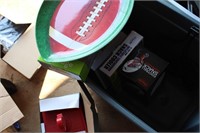 FOOTBALL SNACK DISPENSER AND TRAY