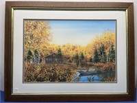 “ Fall on the River “ Framed Art 38 x 29