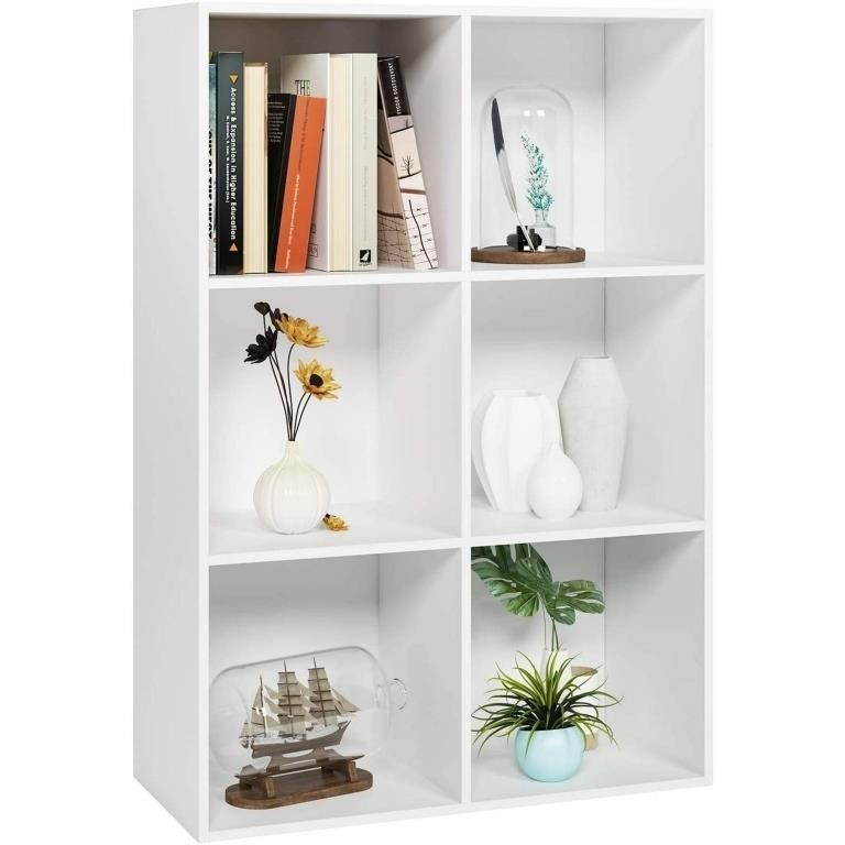 N9640 6 Cube Bookcase Storage Cabinet White
