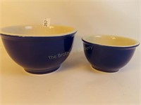Pr of Cobalt Blue Bowls - 6.5" & 8.5" Dia