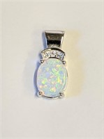 .925 Silver Fire Opal Pendant  R