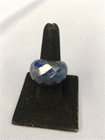 A faceted lapis ring    (2)
