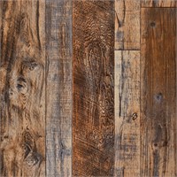 WENMER 17.71" x 118" Brown Wood Wallpaper Peel and