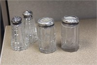 Lot of 4 Sterling Top Salt and Pepper Shaker