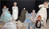11 dolls, mostly china & bisque