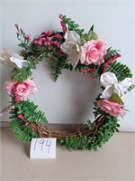 HANDMADE FLORAL HANGING WREATH. 20 INCHES ROUND