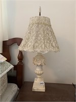 MARBLE LAMP W/ LACE SHADE