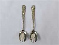 2 STIEFF ROSE Sterling Silver Iced Cream Forks