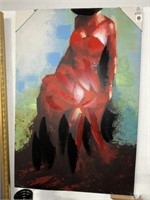 LADY IN RED CANVAS WALL ART