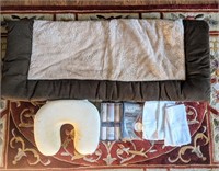 Cream/ Brown Blanket, Pillow, Handkerchiefs, Etc
