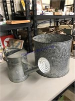 GALVANIZED PAIL, SMALL WATERING CAN