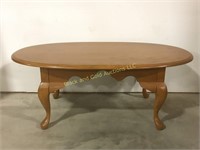 46" long oak coffee table with Queen Anne legs