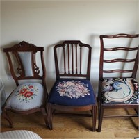 Needlepoint Seat Antique Chairs