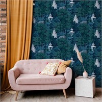 Peel and Stick Wallpaper Navy Blue Forest