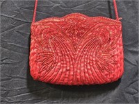 Handmade Red Beaded Shoulder Bag