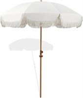 6.5ft Patio Umbrella With Fringe, Beach Umbrella,