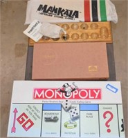 Vtg Mankala, Scrabble, and Monopoly Games