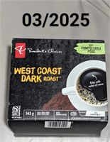 PC West Coast Dark Roast 30 Pods 03/2025