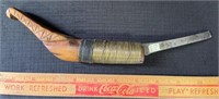 GREAT ANTIQUE CROOKED KNIFE WITH CARVED HANDLE