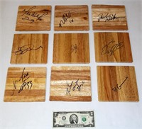 9 Autographed Basketball Court Wood Sonics Blazers