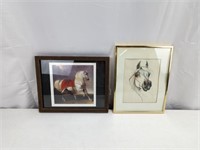 (2) Framed Horse Pictures