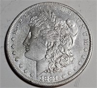 1881 o Batter Date Morgan Dollar AU Grade