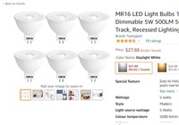 6 MR16 LED Light Bulbs 12V 5000K Daylight GU5.3