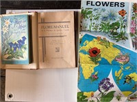 FOREIGN LANGUAGE FLOWER BOOKS AND POSTER