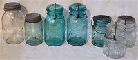 Lot of Ball Mason Ideal Canning Jars & Glass Lids