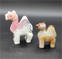 Vintage small Carved Stone Camel Figurines