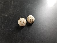 Vintage 14kt gold and ivory earrings