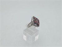 Garnet Sterling Silver Ring