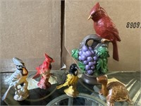 Lot of hand painted bird figurines